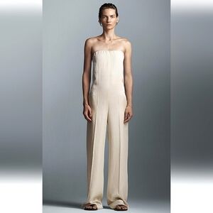 Zara Cream Strapless Jumpsuit